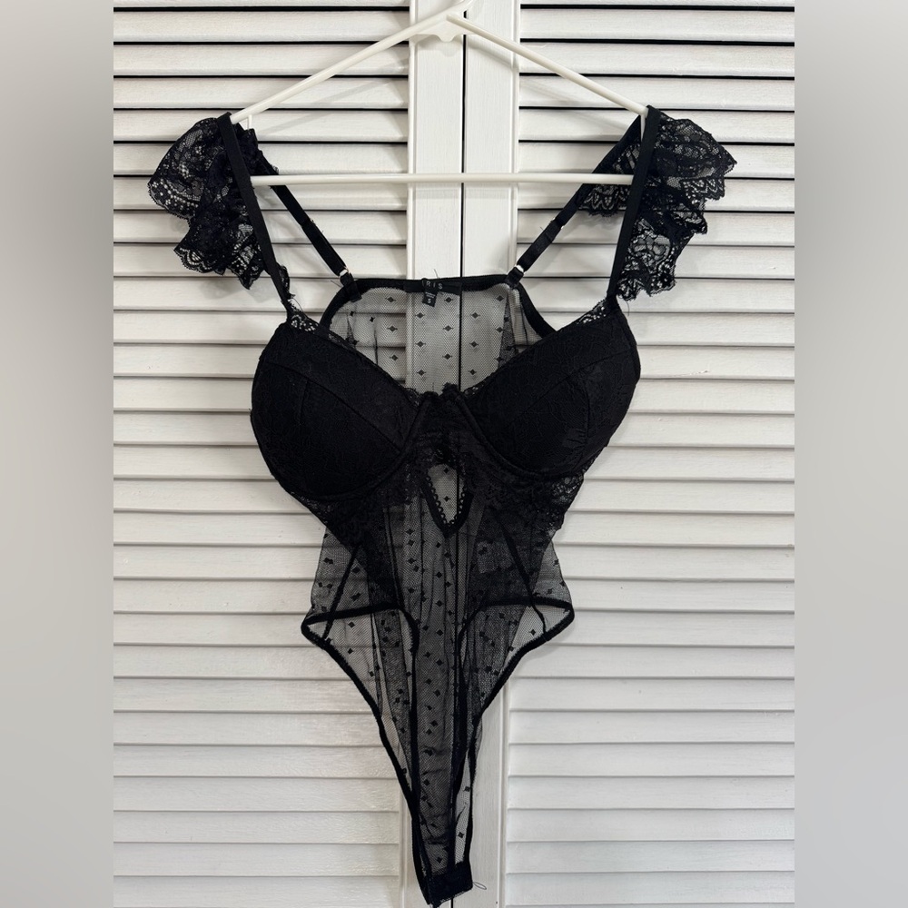 Iris Black Lace Bodysuit